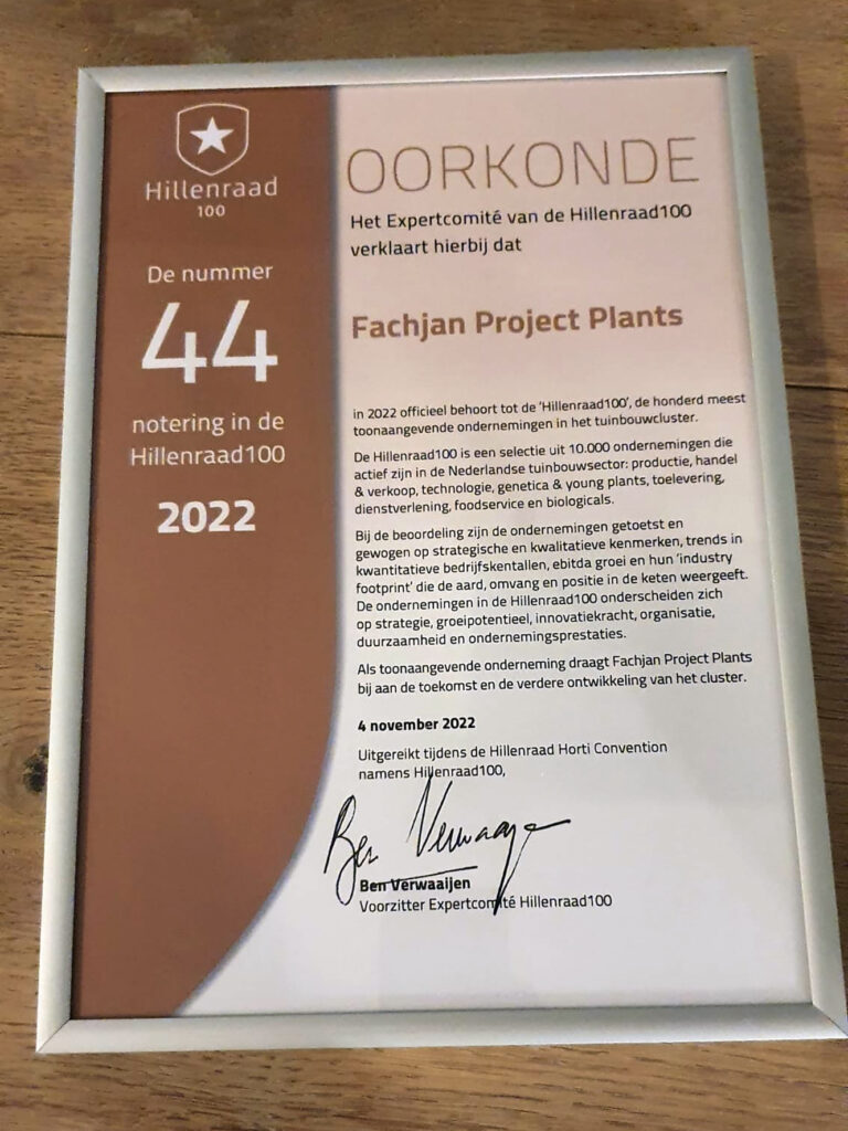 Fachjan ranks 44th in the Hillenraad 100 list